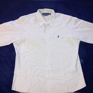 Ralph Lauren Polo Long Sleeve Button Down Collared Grid Shirt Size Extra Large